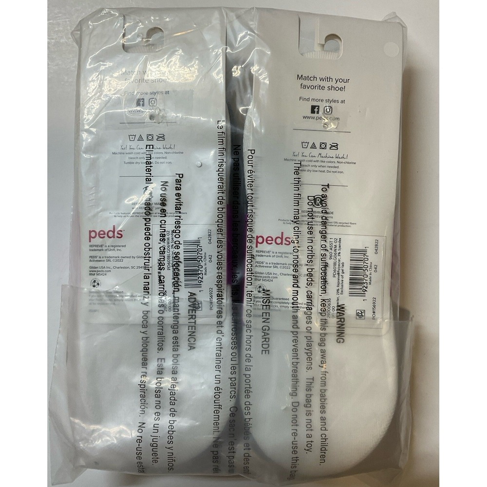 NIP Lot 12 Pairs Peds Low Cut Lightweight No Show Liner Socks Multi Color 8-12 - Picture 5 of 5